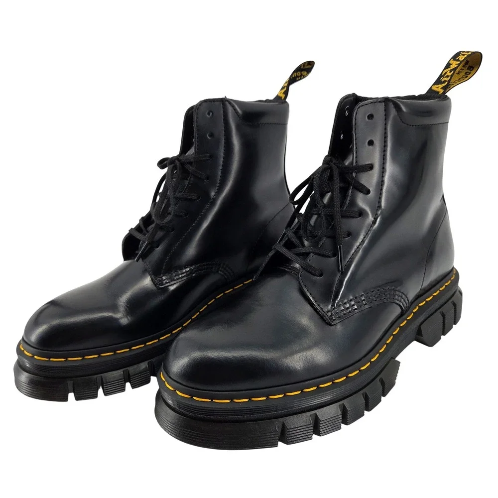 Dr.‎ Martens Rikard 8I Black Platform Combat Boots Mens 9 Womens 10 Streetwear