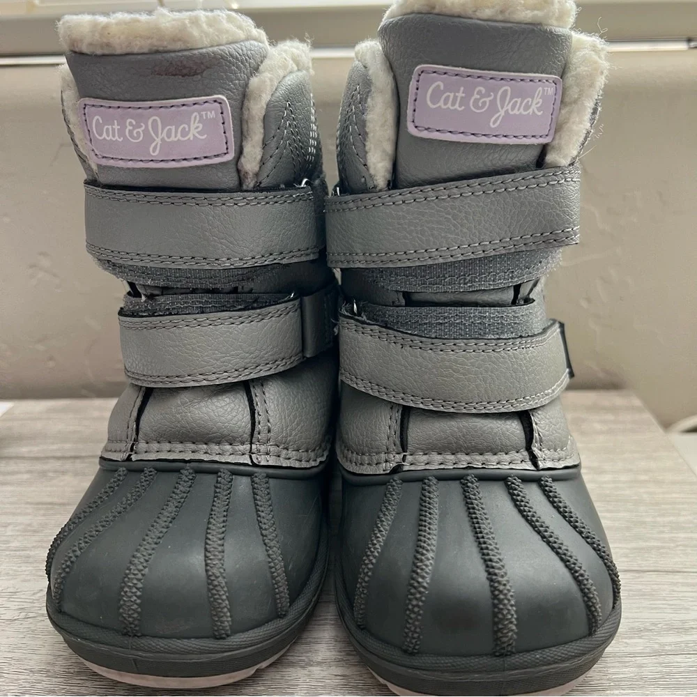 Cat & Jack | Snow Boots | Toddler Size 7 | Gray and Purple | Waterproof