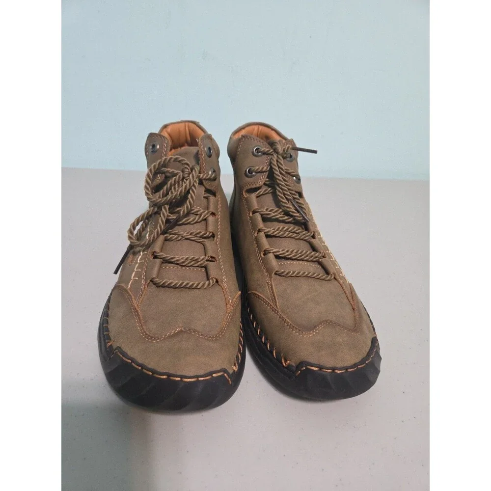 Salkin Barefoot Handmade Leather Boots Brown Lace Up Hiking Men’s 10.5