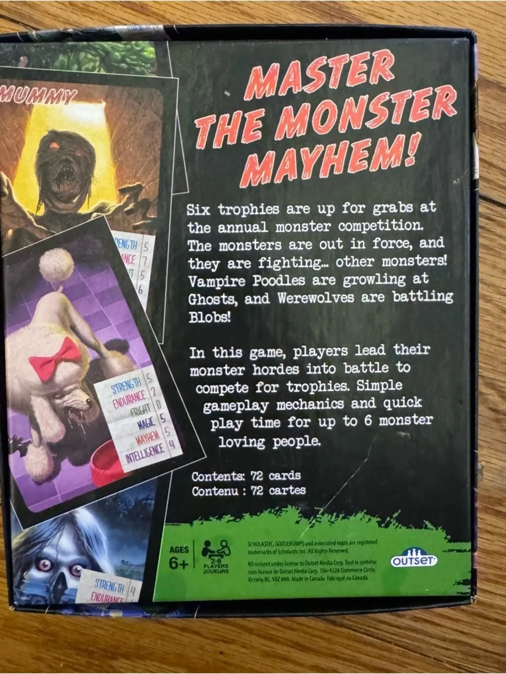 Goosebumps Monster Mayhem Card Game Scholastic Outset Factory Sealed Cards