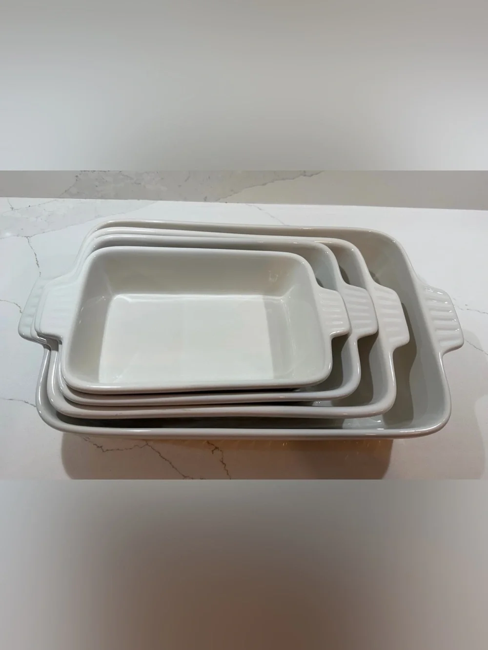 MALACASA White Ceramic Casserole Baking Dishes - Set of 4 (NWT)