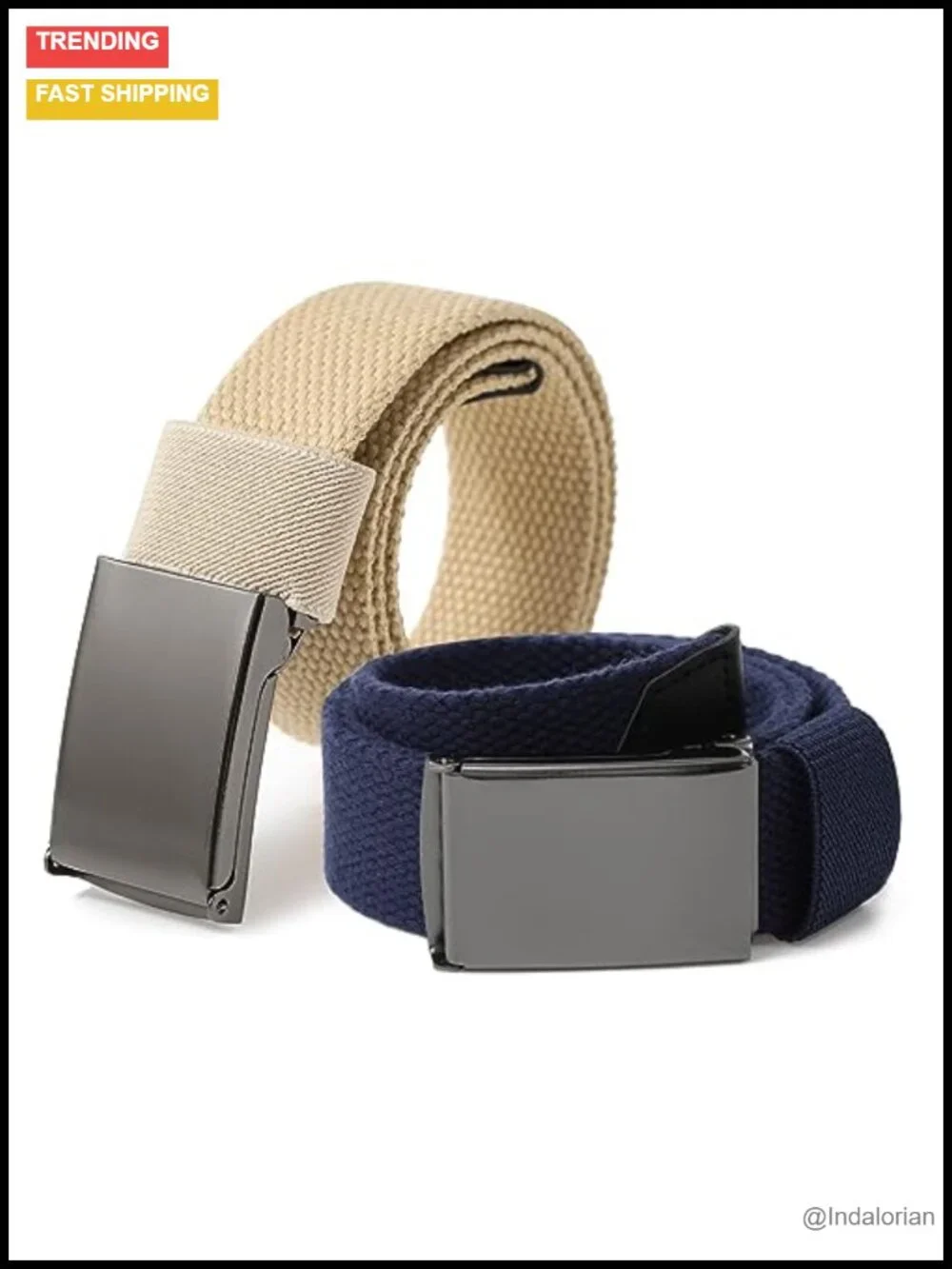 Adjustable Canvas Belt with No-Pinch Flip-Top Buckle for Boys Girls School