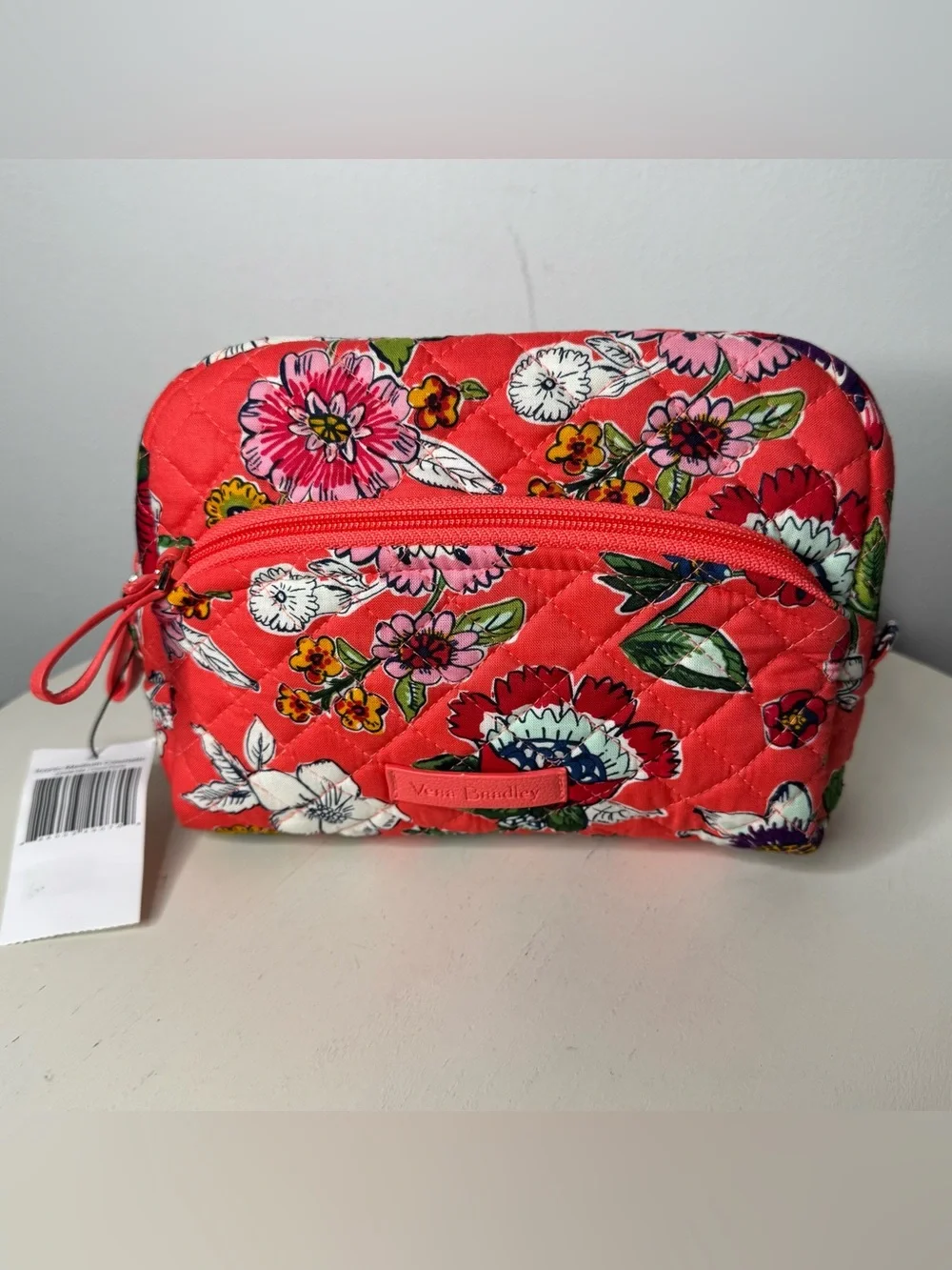 Vera Bradley Coral Floral Iconic Cosmetic Bag