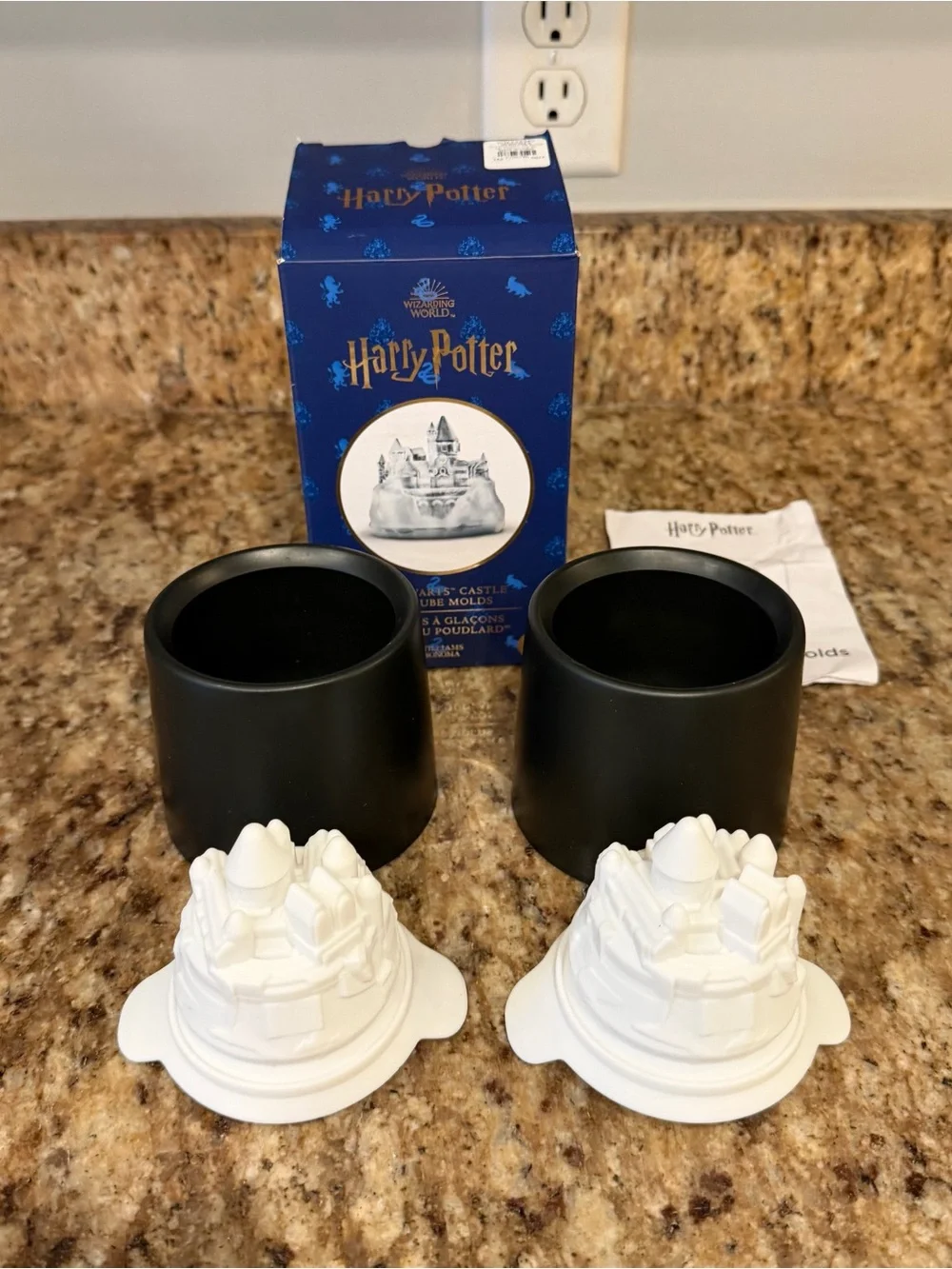 Harry Potter Silicone Cocktail Ice Cube Molds Hogwarts Castle William Sonoma