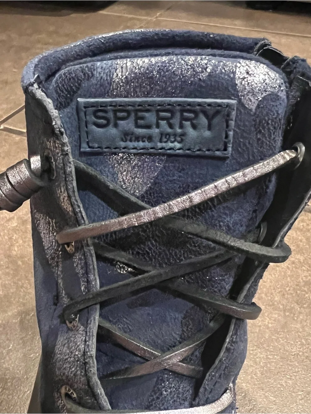 Sperry Women's Saltwater Duck Rain Boots, Metallic Blue US 8.5 M RIGHT BOOT ONLY