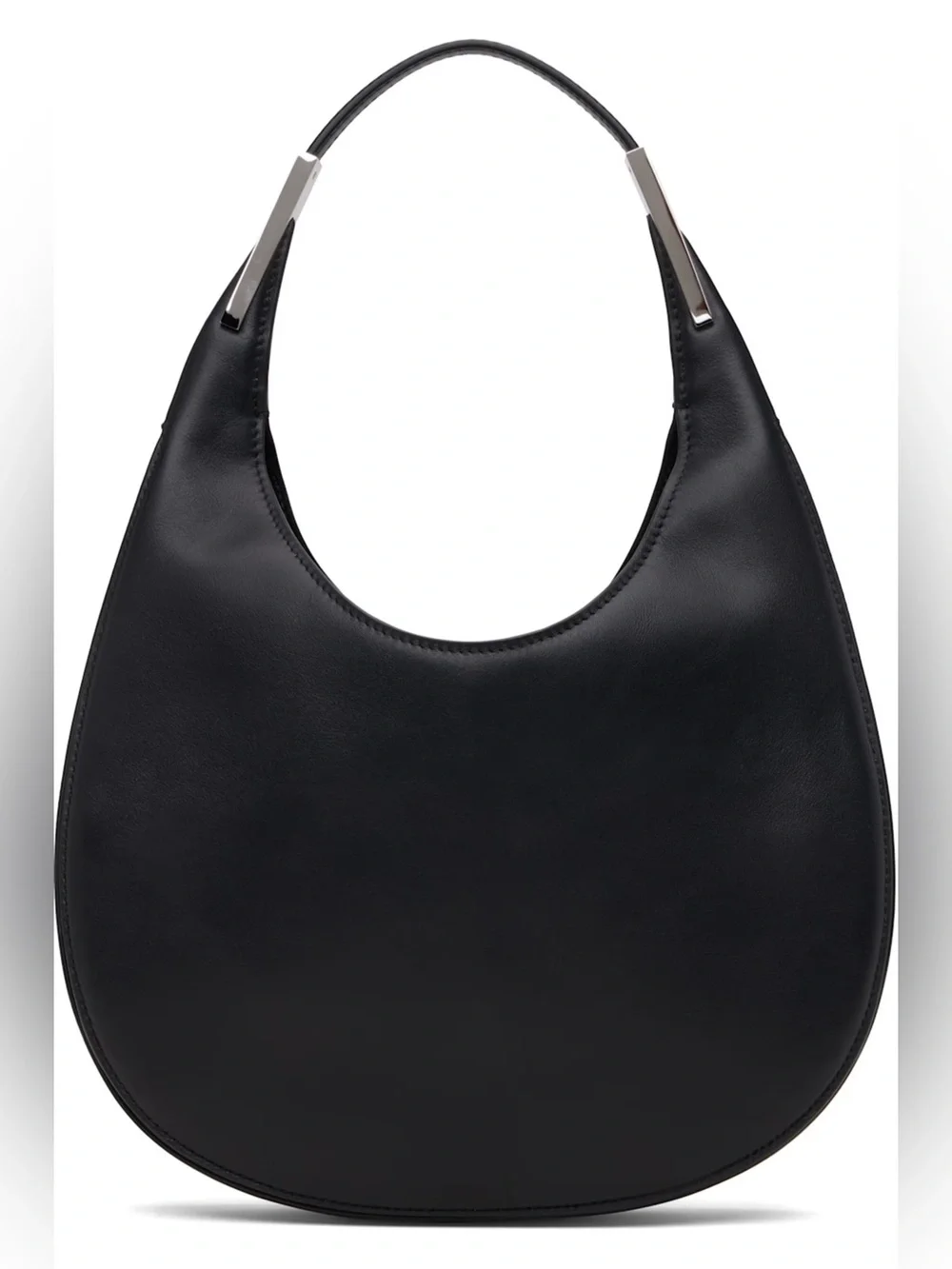 NWT Savette Small Florence Hobo Black Leather Crescent Shoulder Bag
