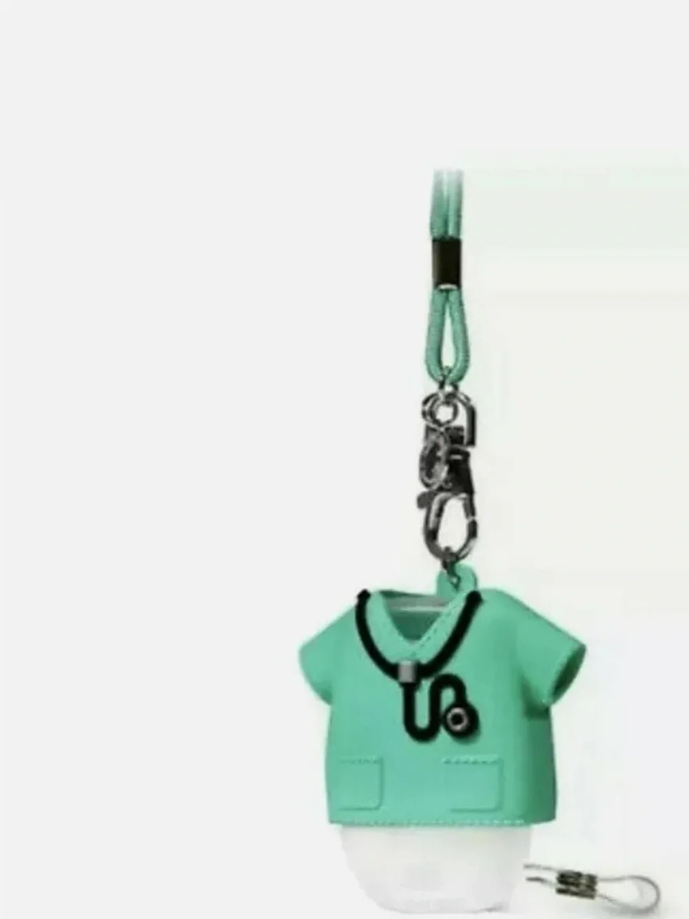 Bath & Body Works Mint Green Scrub Top Hand Sanitizer Keychain