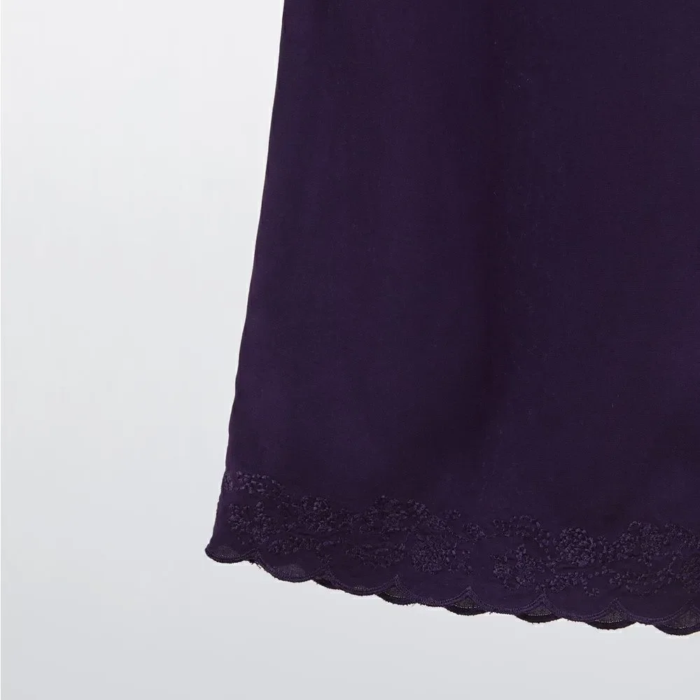 Zara STRAIGHT LEG EMBROIDERED PANTS Linen Blend