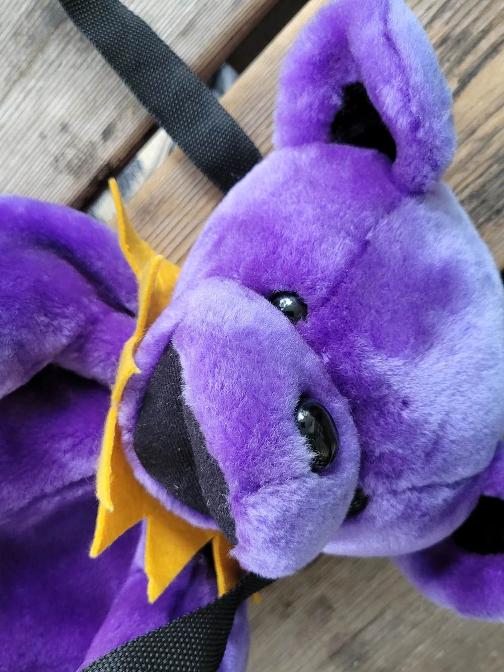 Vintage Grateful Dead PURPLE YELLOW plush bear backpack bag by Steven Smith 1990