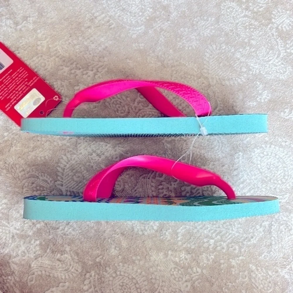 Brand New Havaianas Set of 2 Pairs Girls Flip Flops Mermaid Sea Glitter Cherries