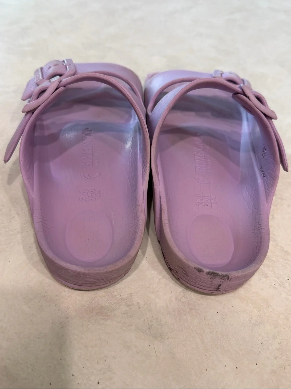 Birkenstock Arizona Sandals EUR 34 Purple Fog Beach Lightweight Kids