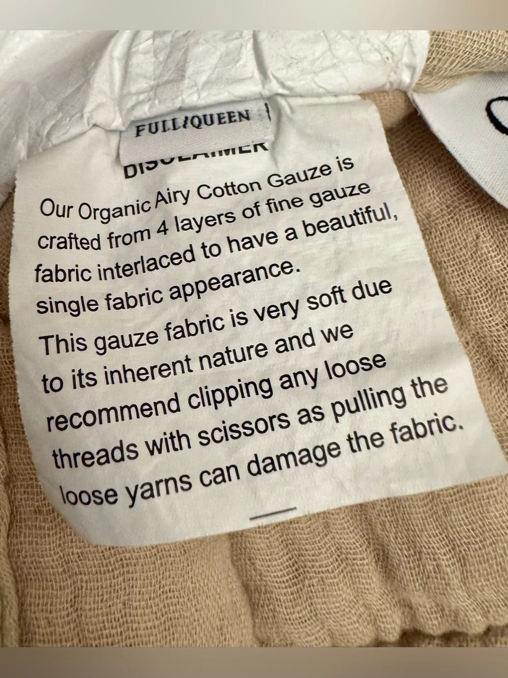Quince Organic Cotton Box Quilt - Full / Queen size - Color: Dune