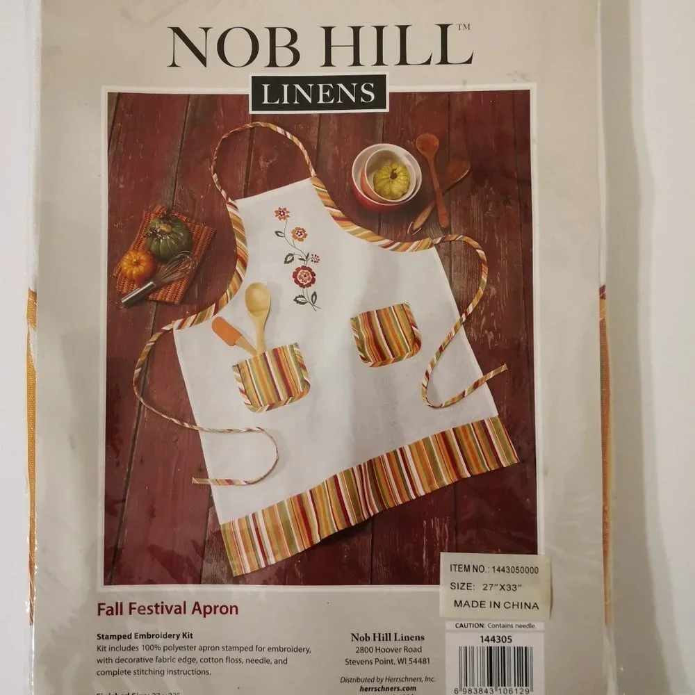 Nob Hill™ Fall Festival Apron Stamped‎ Embroidery Kit 27