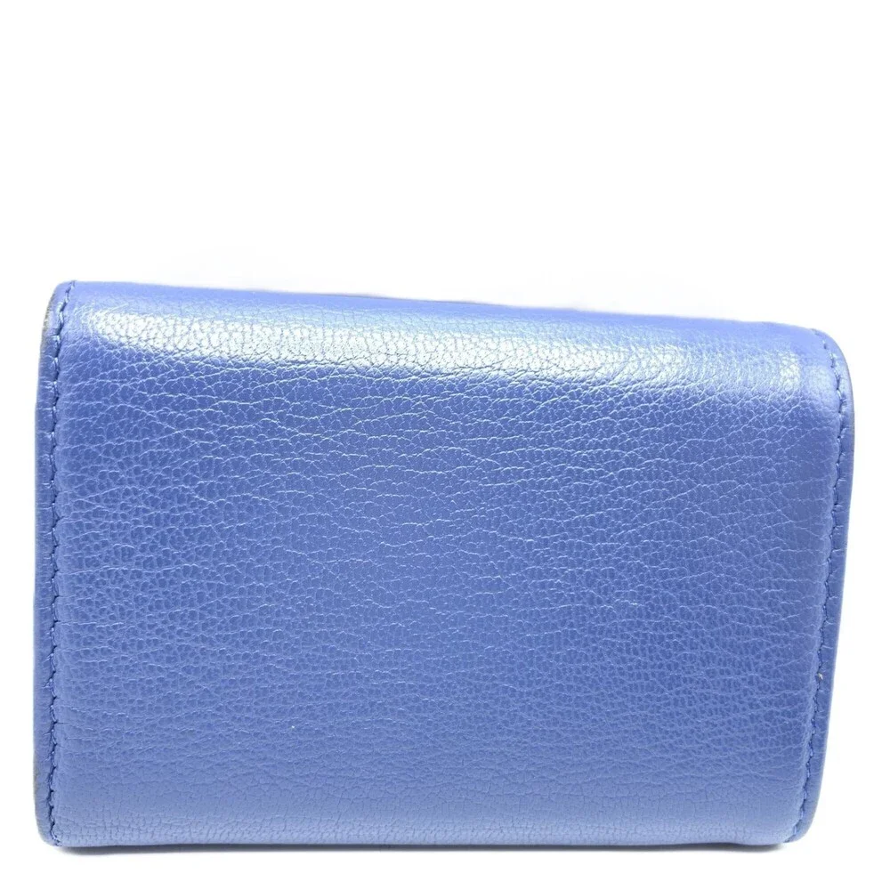 CHANEL blue leather