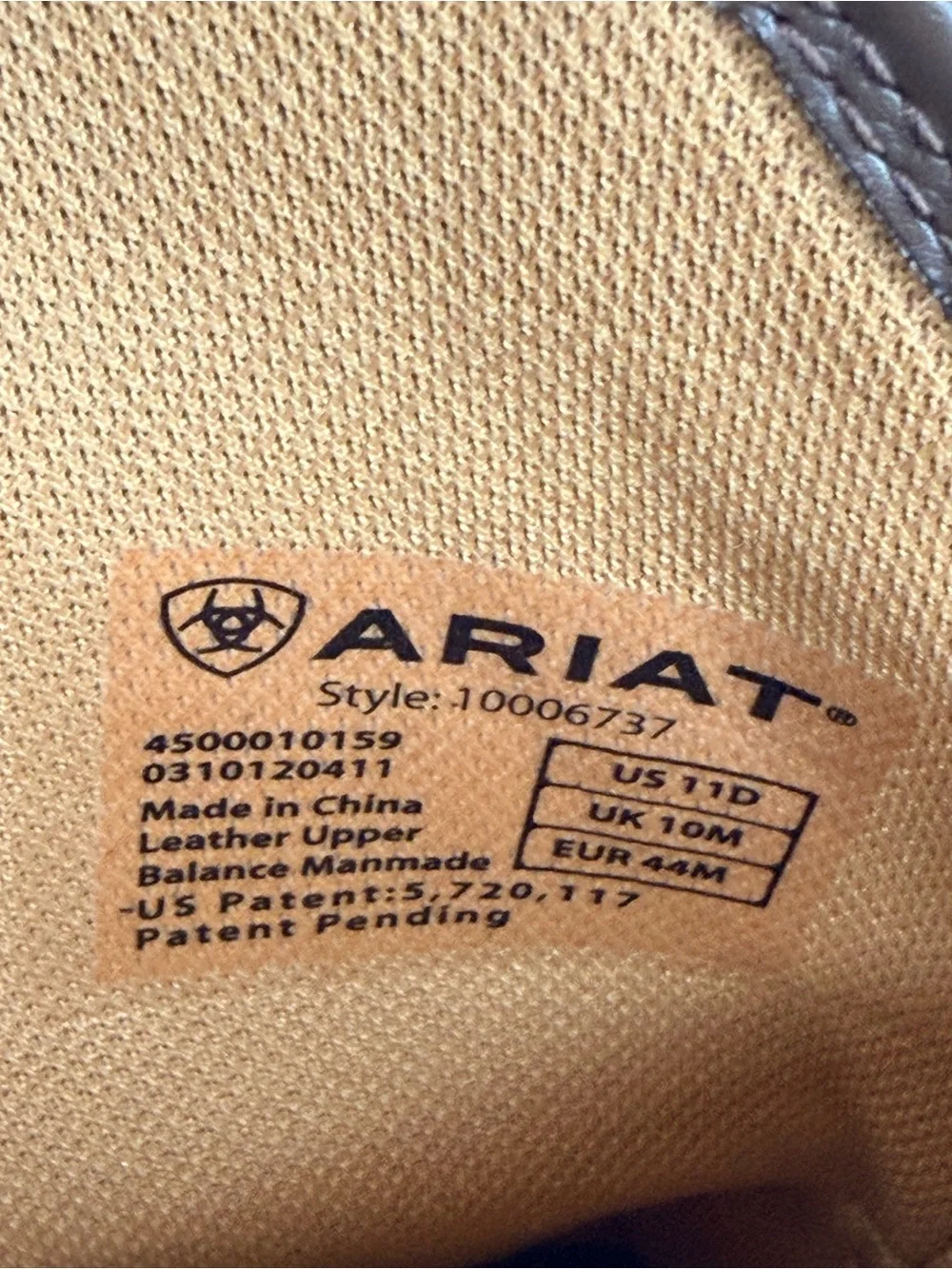 Ariat men’s size