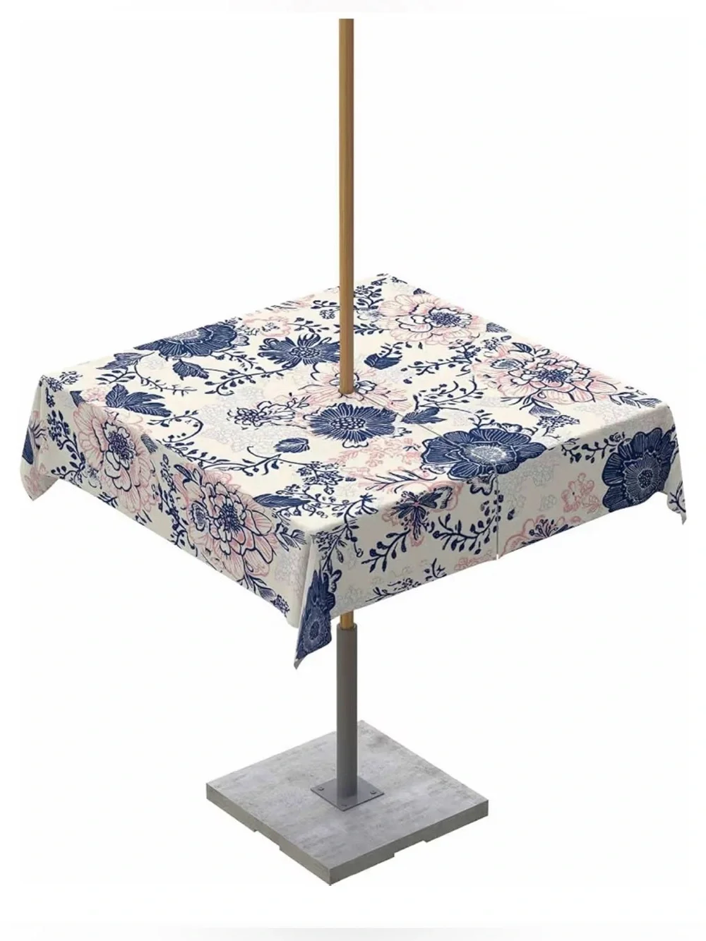 Floral Outdoor Tablecloth with Zipper 54”x54” NEW
