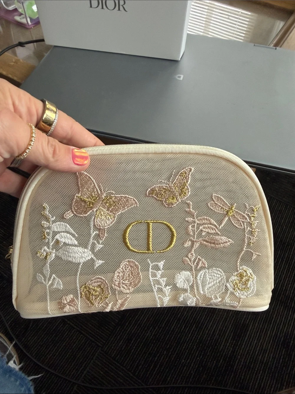 Dior storage pouch gold