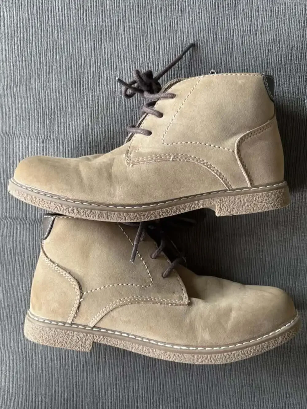 Sonoma Goods for Life Ryder Taupe Faux Suede Chukka Boots Boys Size 1 Med Side Z