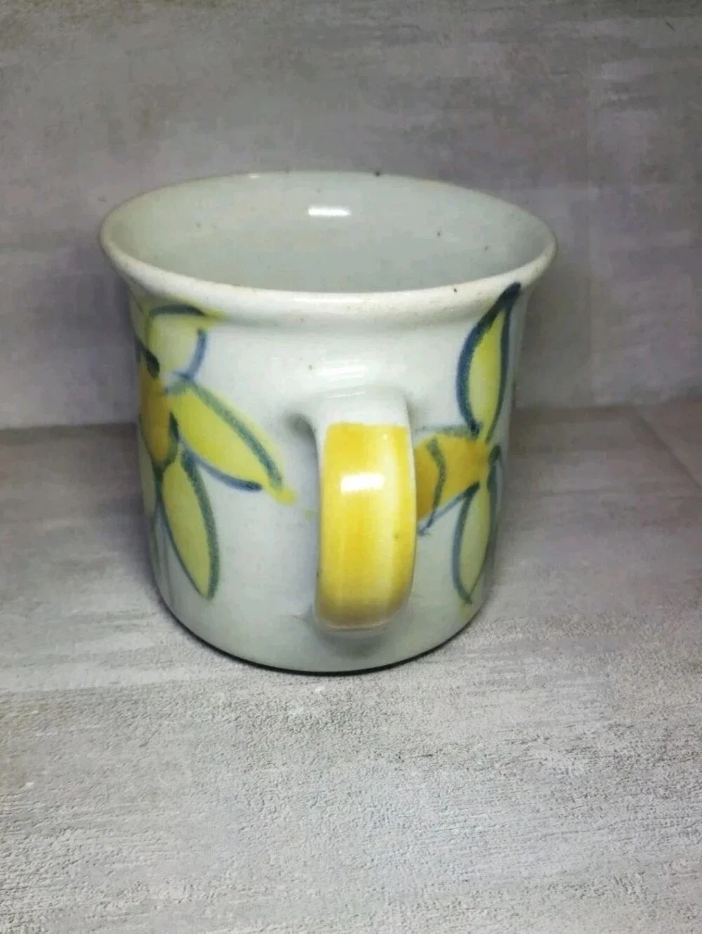 Vtg Yellow Floral Bourton On The Water Mug