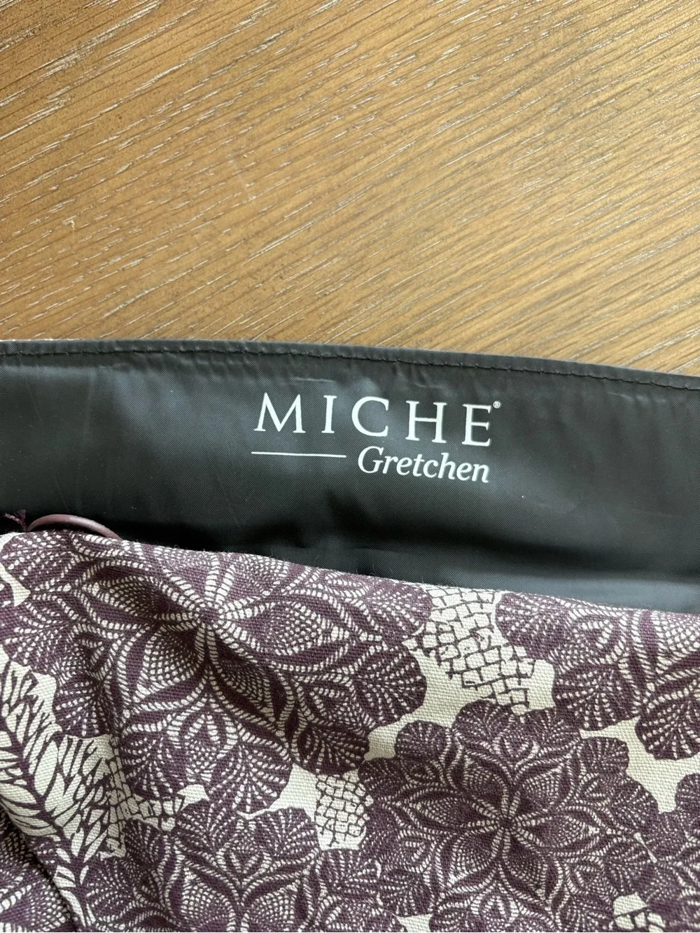 Miche Plum Floral Cosmetic Pouch with Stud Details