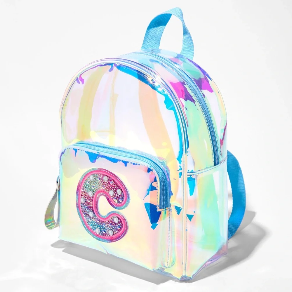 🌈✨ Claire’s Holographic Initial Mini Backpack C or E | NWT
