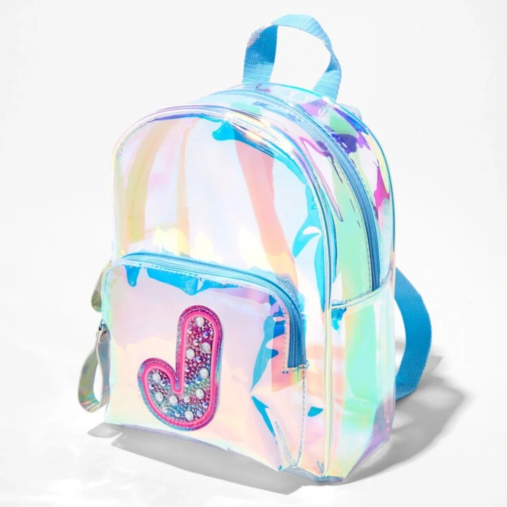 🌈✨ Claire’s Holographic Initial Mini Backpack C or E | NWT