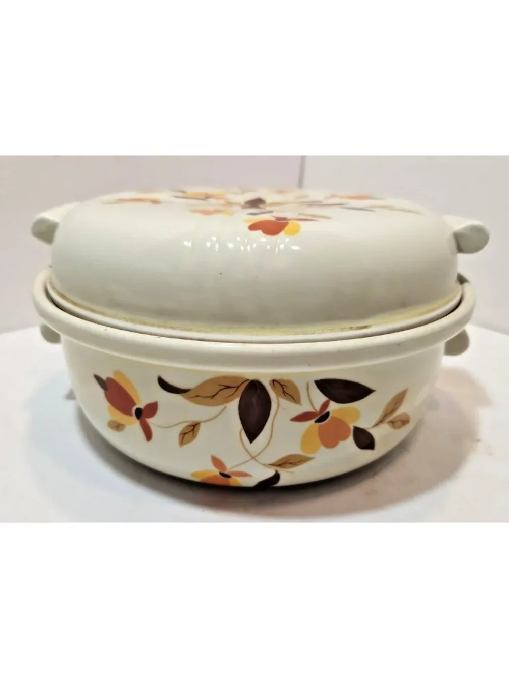 Vtg Hall Autumn Leaf Radiance Covered Casserole 2 QT 8.5