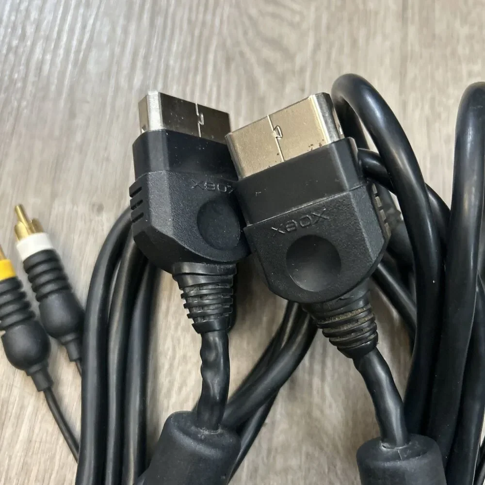 Original Xbox RCA AV Video Cable Lot of 5 Official Authentic OEM Cords Tested