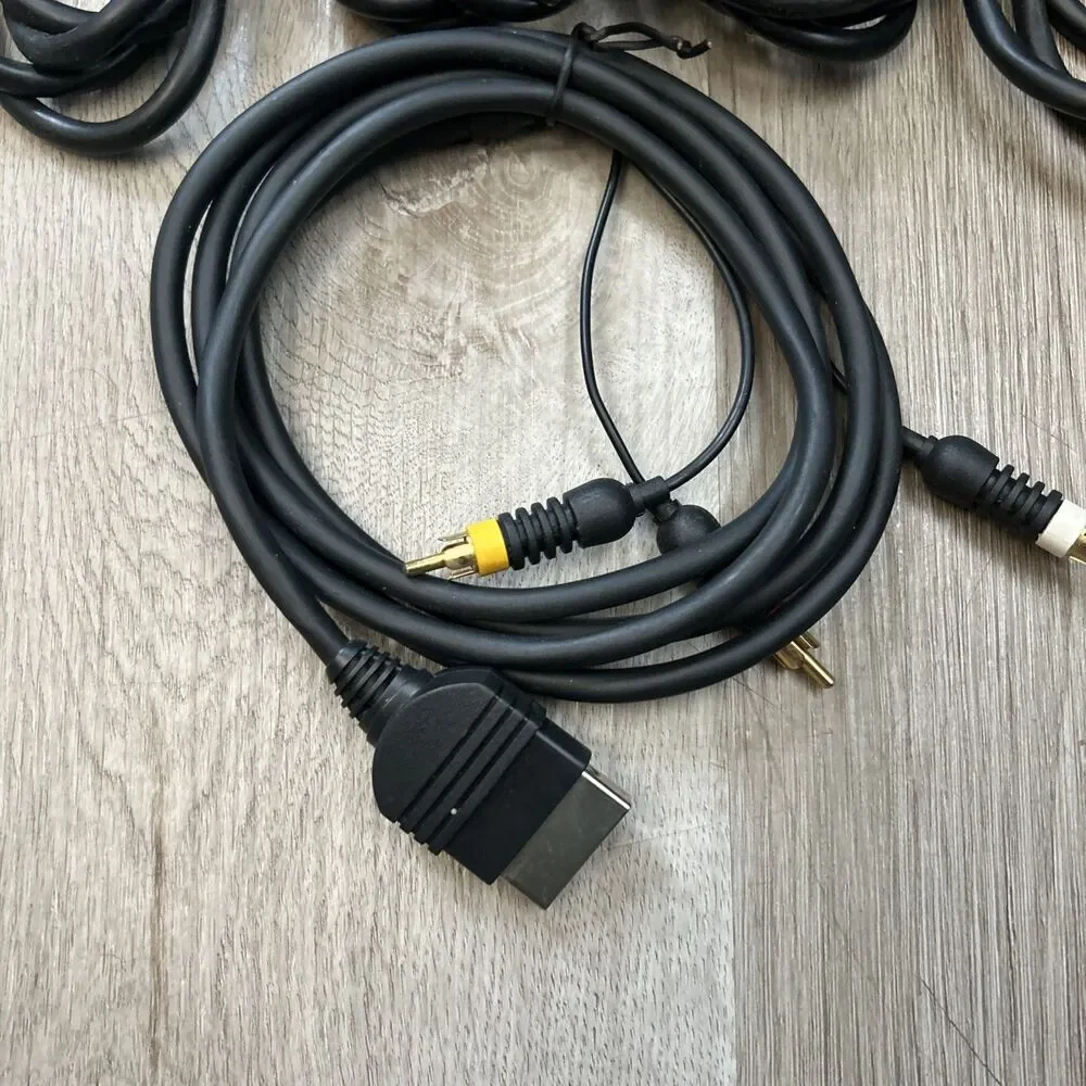 Original Xbox RCA AV Video Cable Lot of 5 Official Authentic OEM Cords Tested