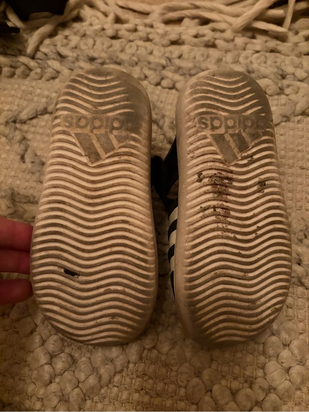 adidas Kids Black and White Slip-On Water Shoes