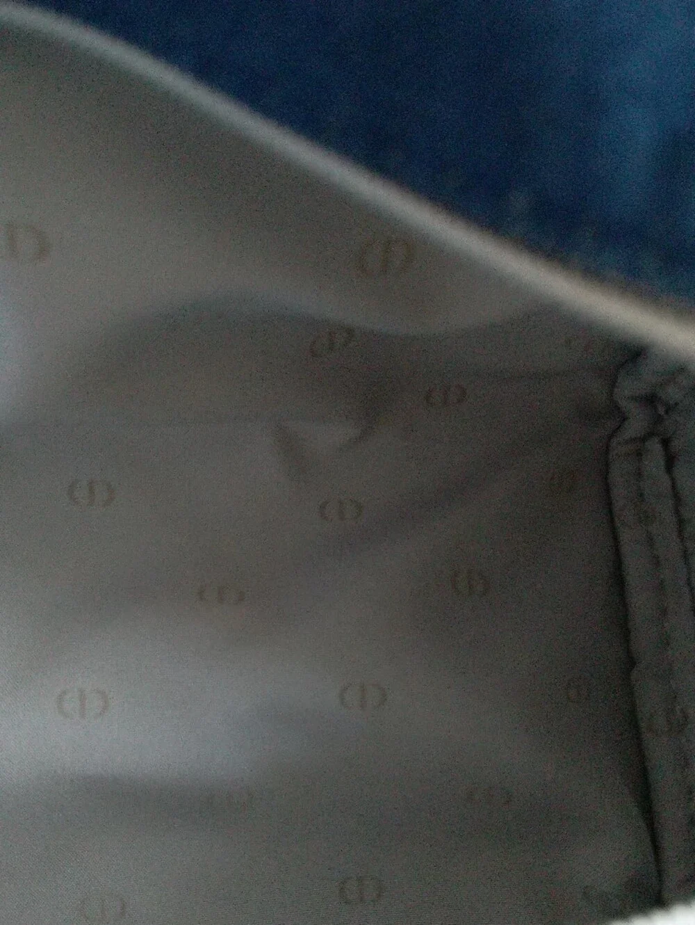 Dior Navy Canvas Cosmetic Pouch with Embroidered Logo