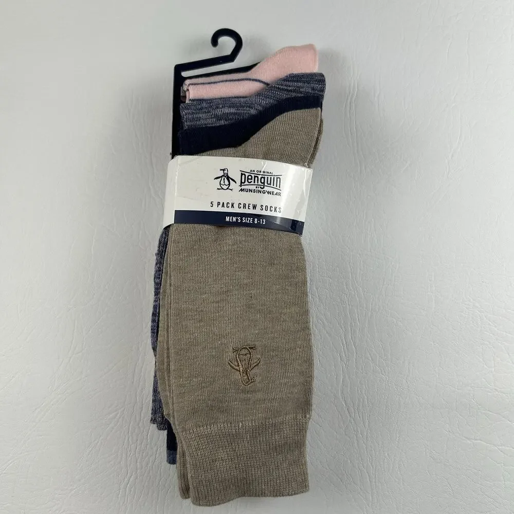 Original Penguin Men’s 4 Pack Crew Dress Socks Size 8-13 Cotton Gift Set NEW