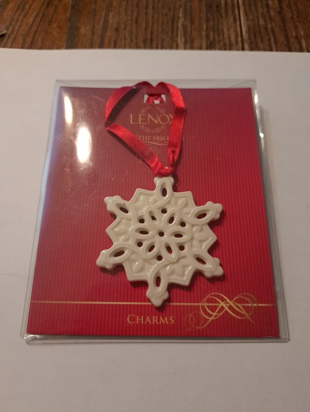Lenox For Holidays Charms Pierced Porcelain Snowflake Ornament Ivory Christmas