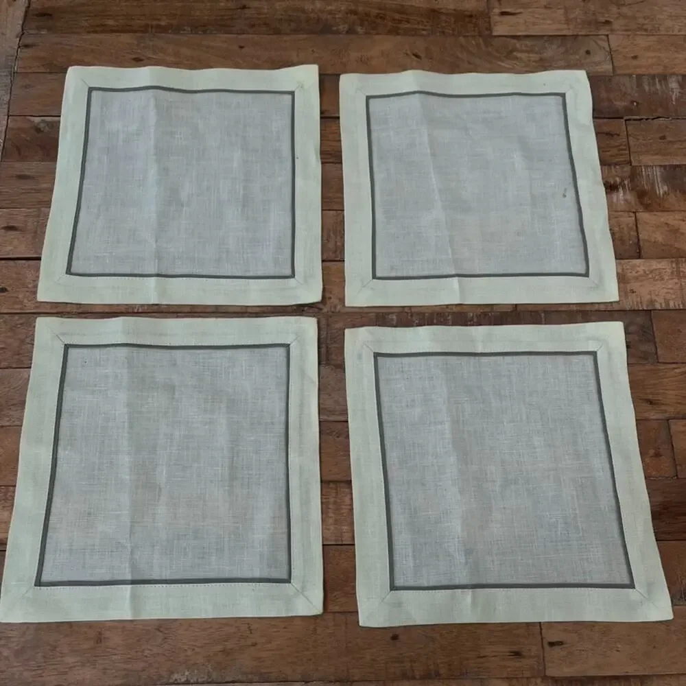Linen Square Napkins Set of 4 9