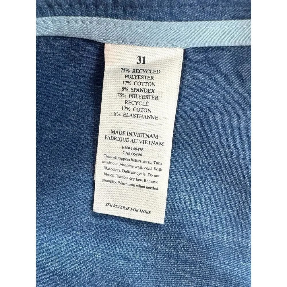 Faherty All Day Shorts Mens 31 Blue Hybrid Quick Dry Stretch Drawstring 9