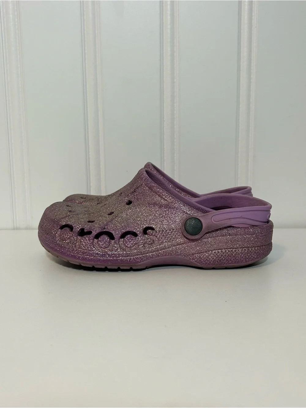 CROCS Kids' Glitter Clog in Lavender Purple