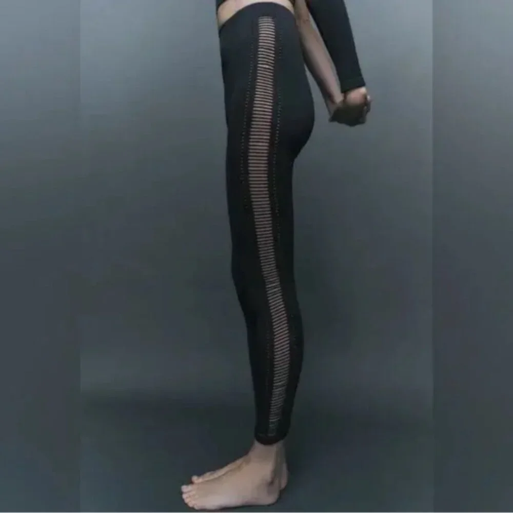NWOT ZARA Seamless‎ Side Cutout Down Both Legs Leggings 7901/896 XS-S