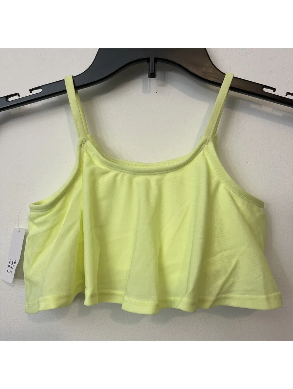 Gap Kids Girls Large 10 Neon Yellow Ruffled Bikini Swim Top NWT! A6834
