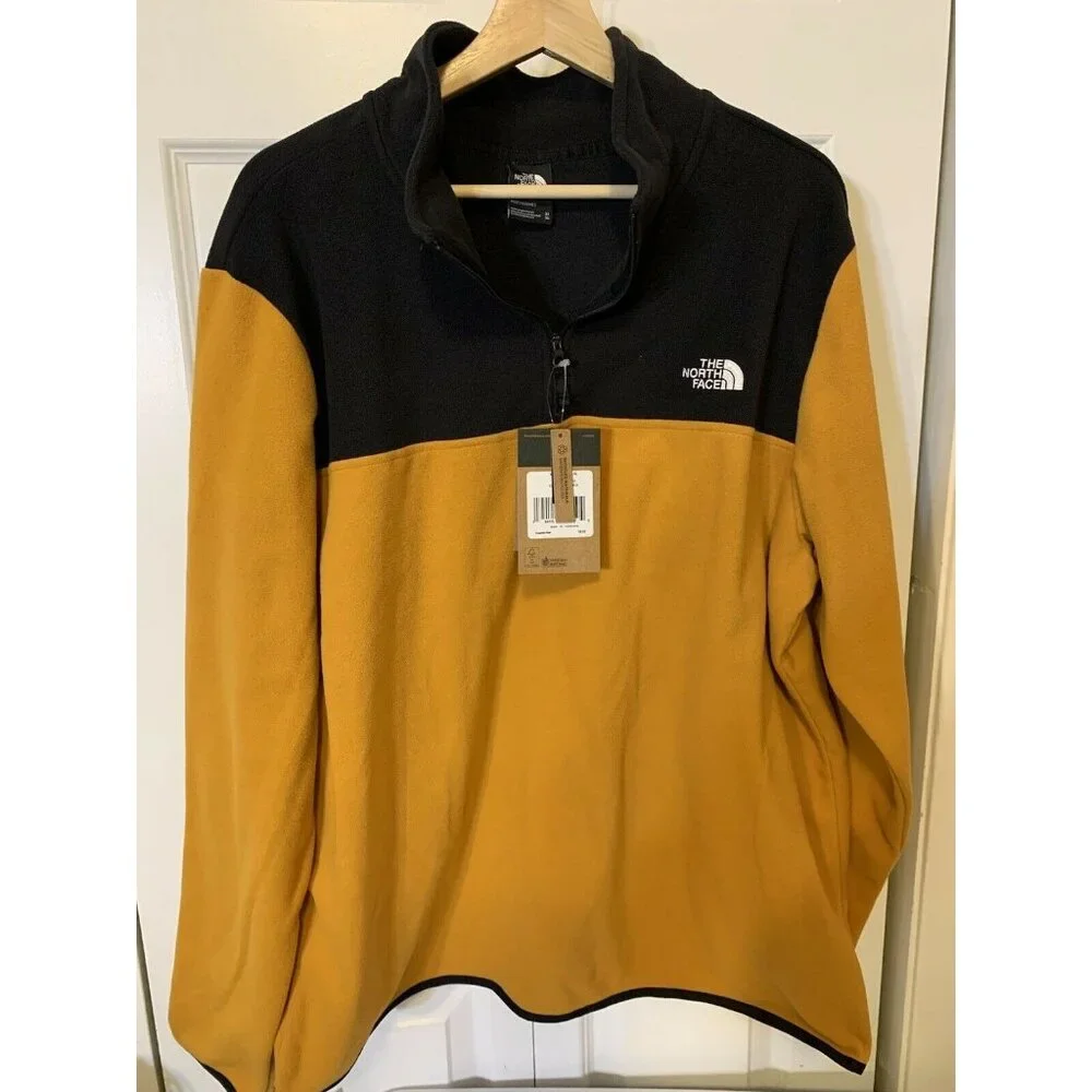 The North Face Fleece Pullover Sweater Jacket Men’s Sz‎ XL Gold Black