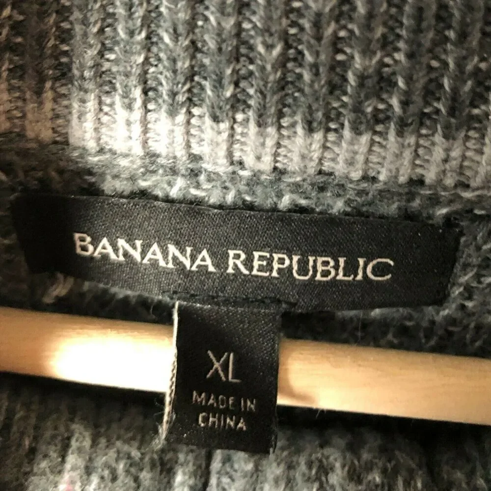 Banana Republic Men’s XL Cotton Blend Pullover Sweater Gray