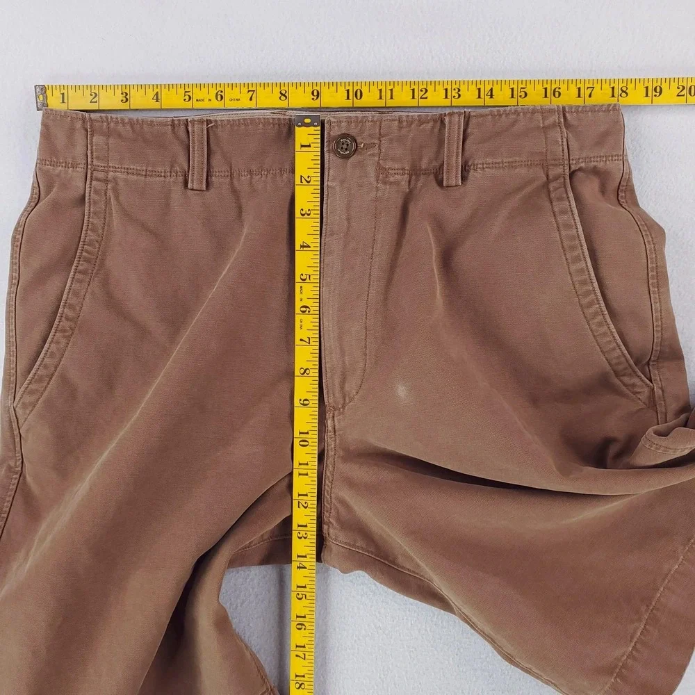 Banana Republic Shorts Mens 35 Brown Chino Canvas Flat Front Back Flap Pockets