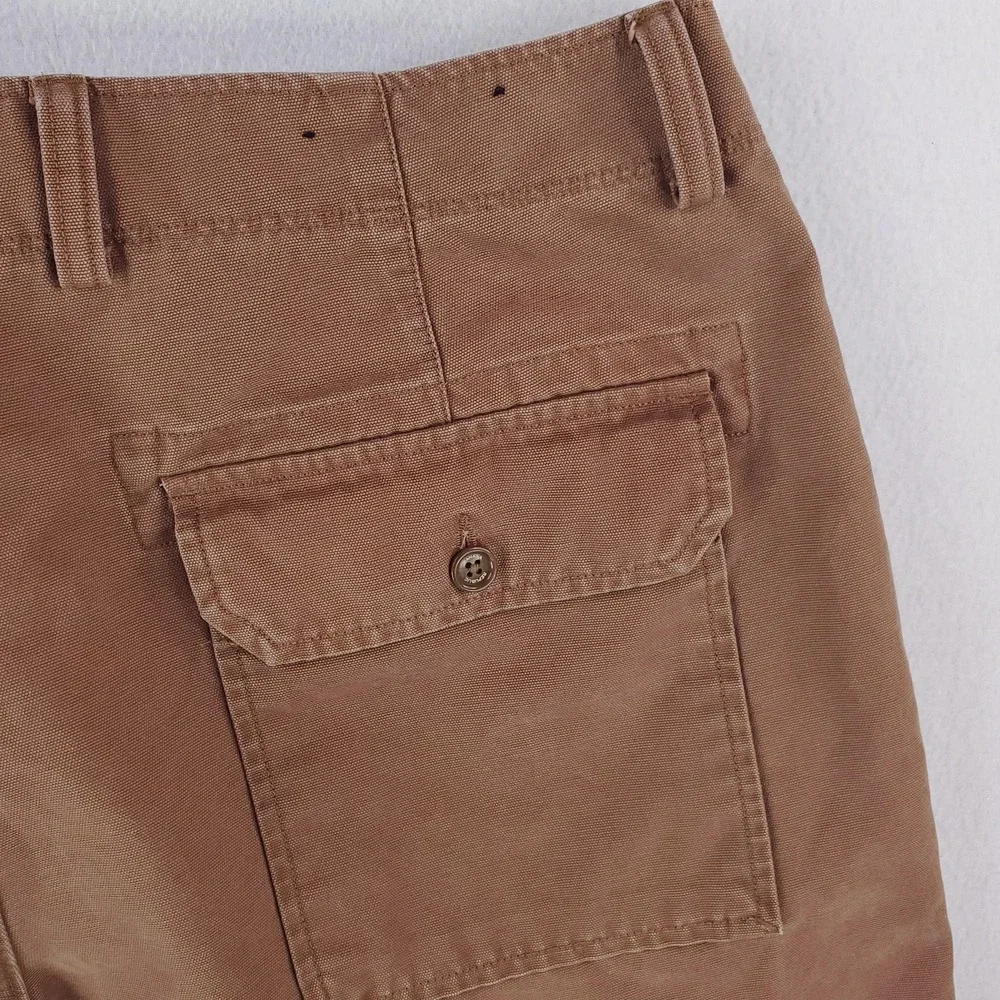 Banana Republic Shorts Mens 35 Brown Chino Canvas Flat Front Back Flap Pockets