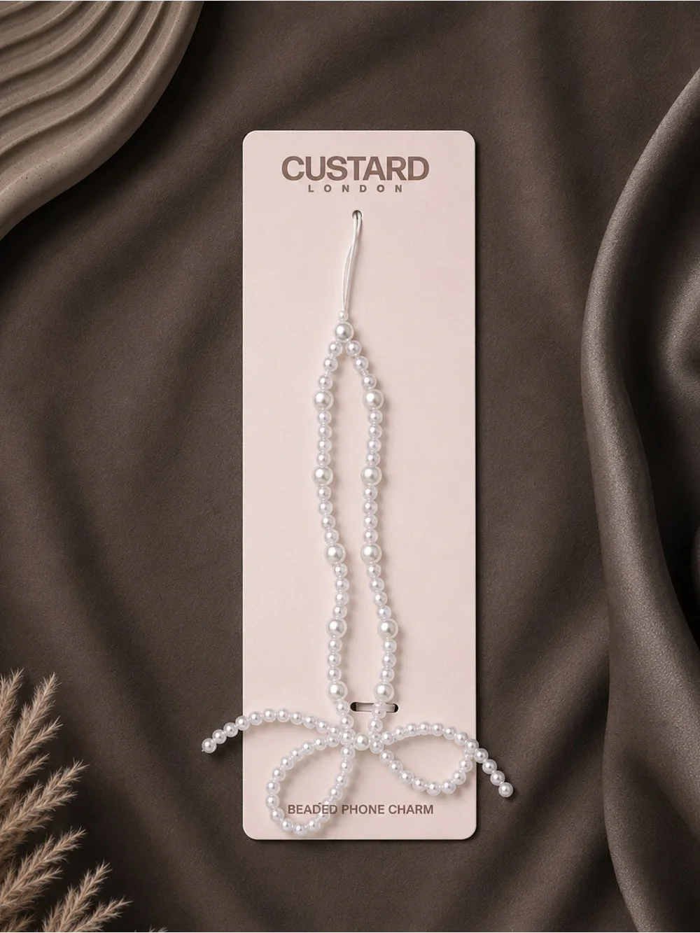 Skinnydip Bow Pearl Phone Wristlet Lanyard Charm White New With Tags
