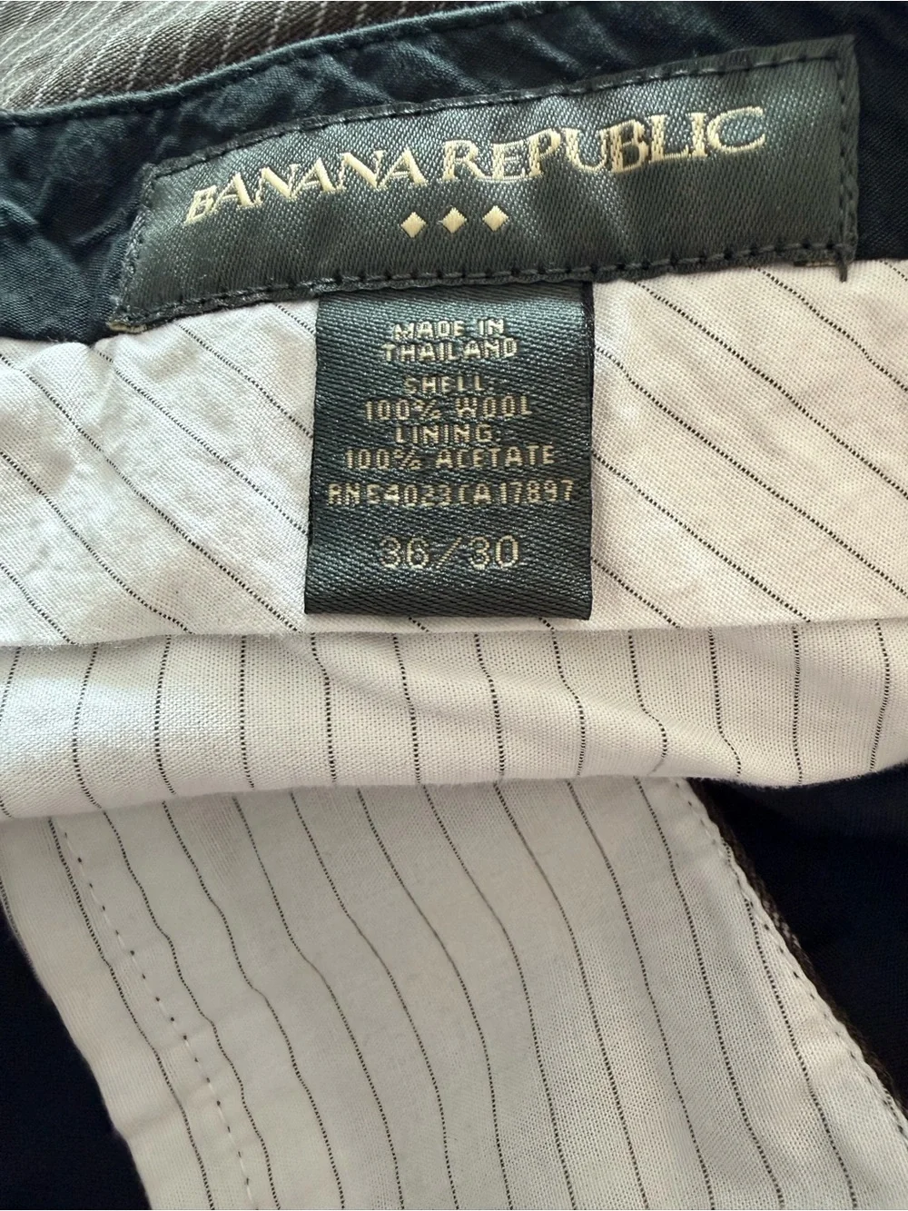 Banana Republic Men's Brown White Pinstripes Pants