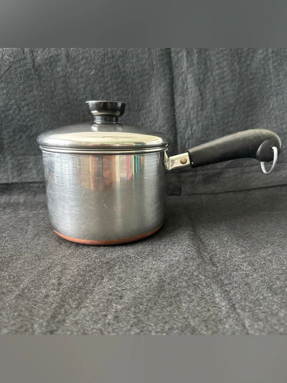 Vintage Revere Ware Sauce Pan Pot 1.5 QT Copper Bottom Clinton, IL USA W/Lid