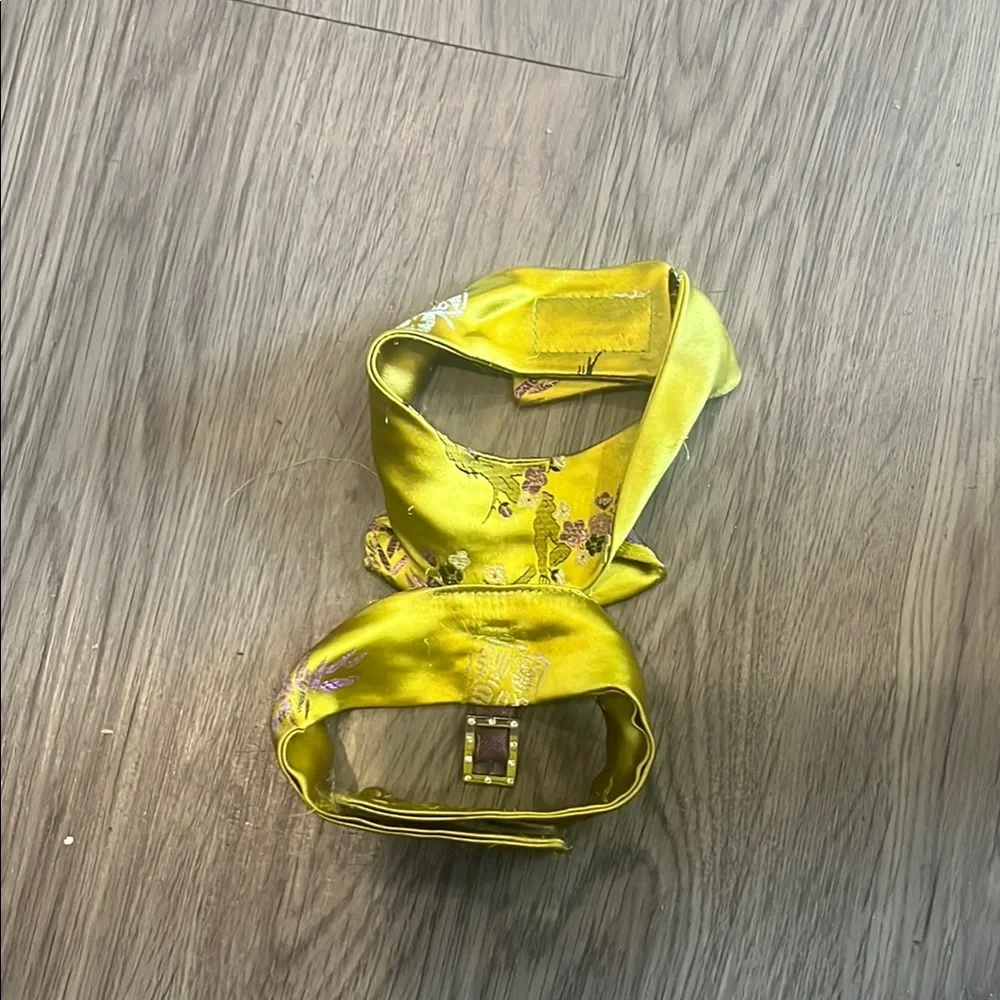 Yellow Floral Silk Belt