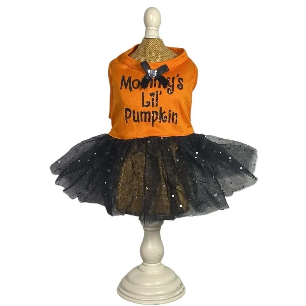 Halloween Tulle Skirt Dog Dress Mommy's Lil' Pumpkin