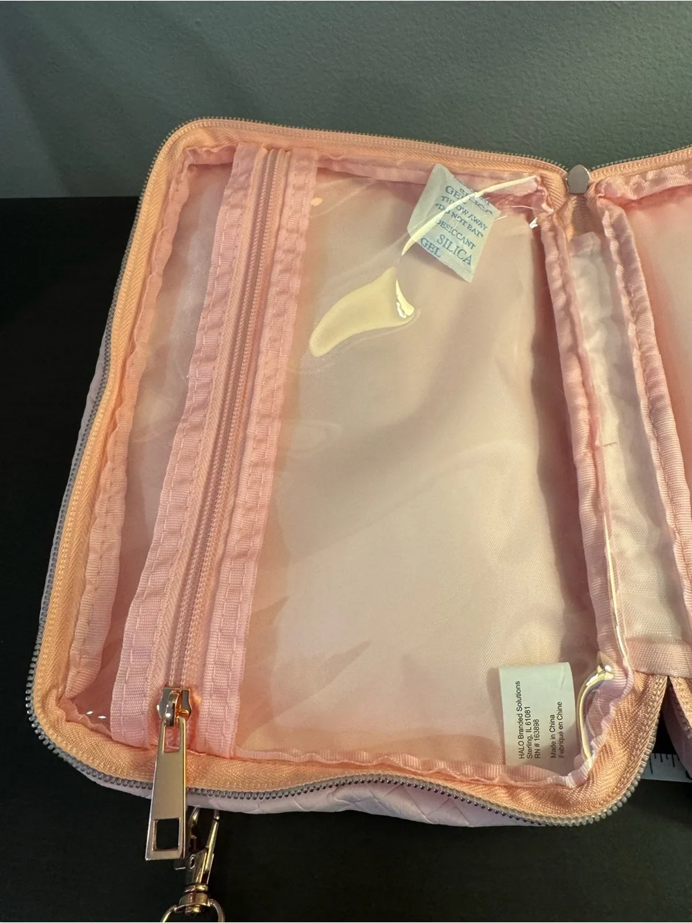 Skinbetter Science Pink Woven Cosmetic Bag 9” x 2” x 6.5” NEW