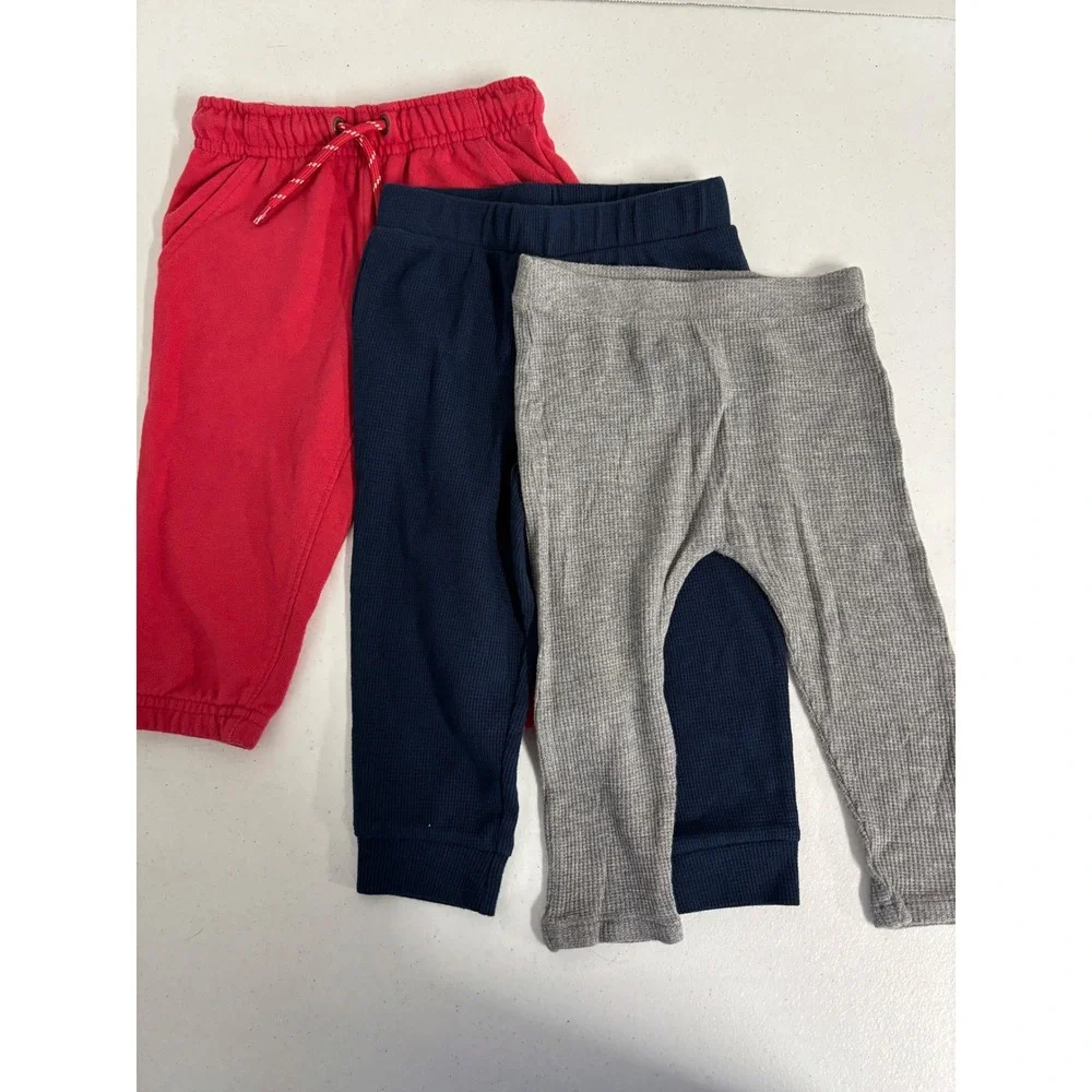 Carter's Garanimals Toddler Pants Bundle 18M Red Navy Grey Joggers Thermals 3pk
