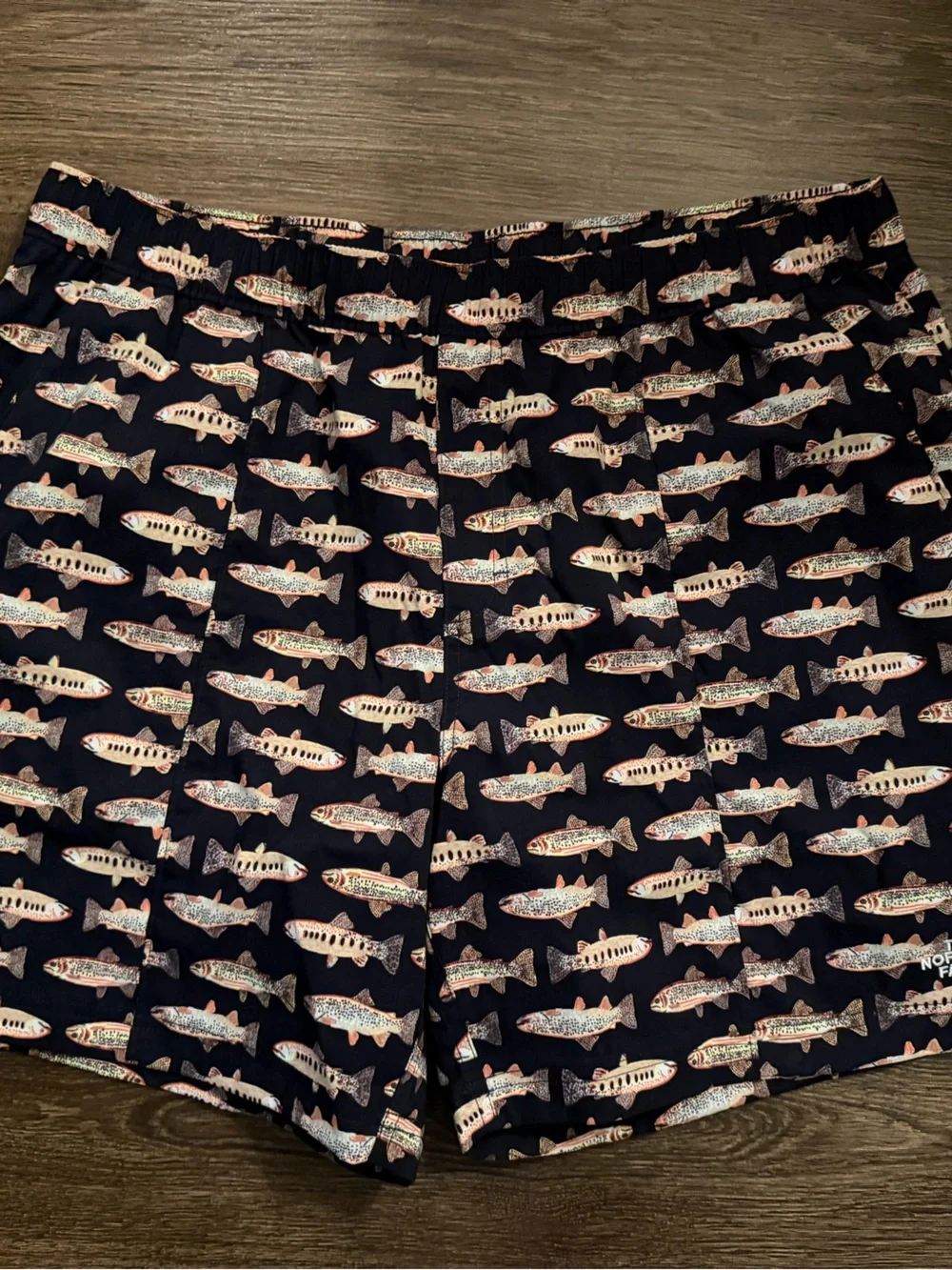 The North Face Navy Fish-Print Swim/Boxer Shorts